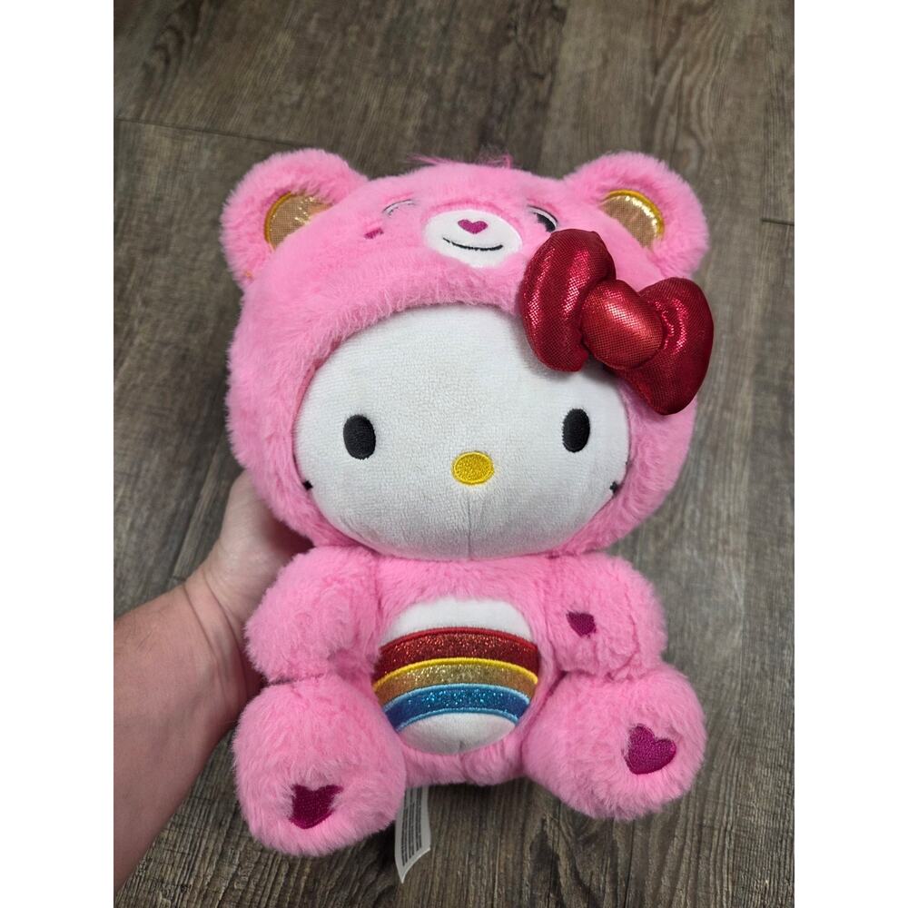 Hello Kitty Loves Carebears Cheer Bear 10" Collectible Care Bears Plush Toy